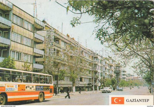 Gaziantep - bus - street - 1987 - Turkey - used - JH Postcards