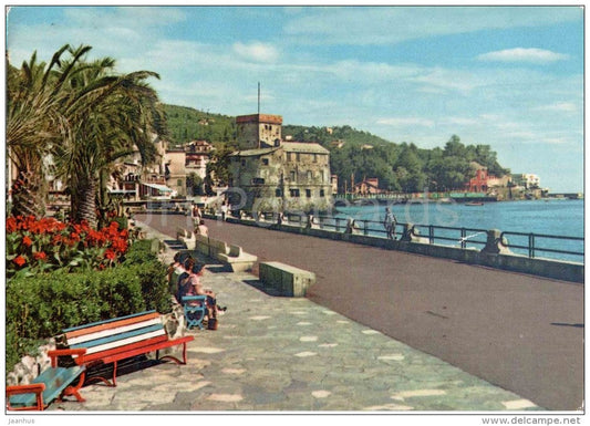 Passeggiata Lungomare - olympic games - Rapallo - Genova - Liguria - Italia - Italy - sent from Italy to Germany 1960 - JH Postcards