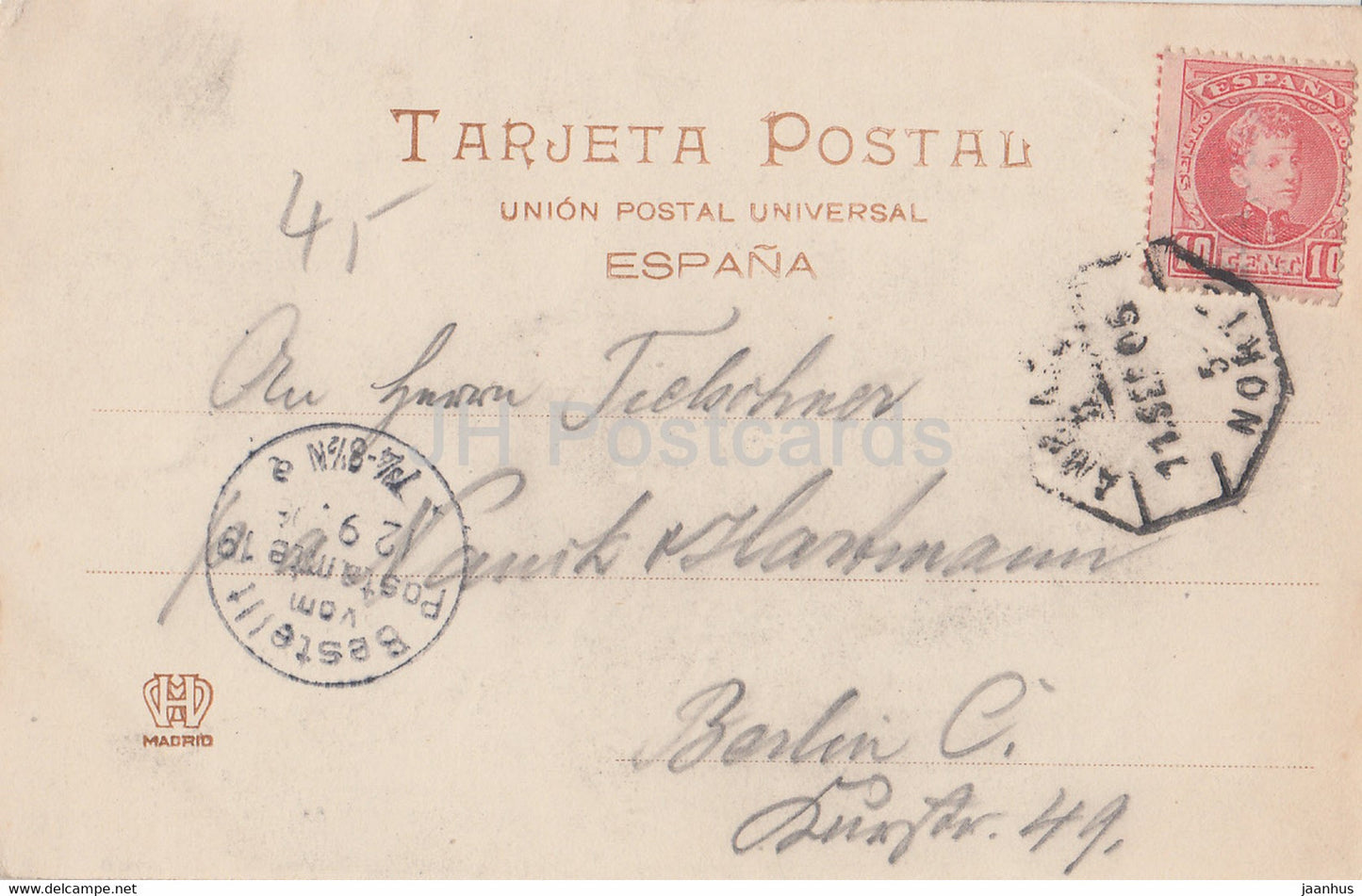 Hernani - Calle Principal - old postcard - Spain - used