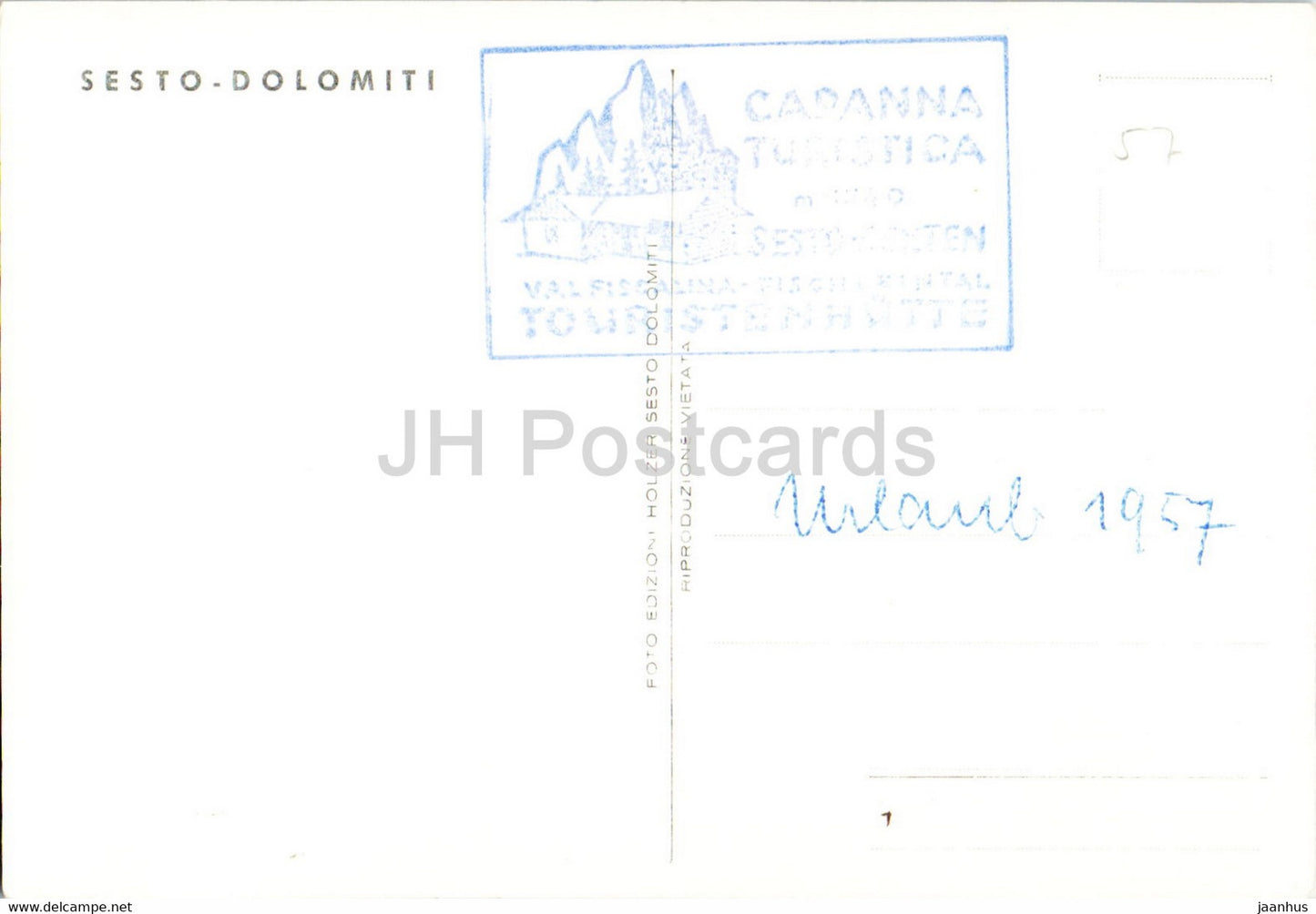Val Fiscalina - Albergo Dolomiti - Fischleintal - Dolomitenhof - car Volkswagen - old postcard - 1957 - Italy - used