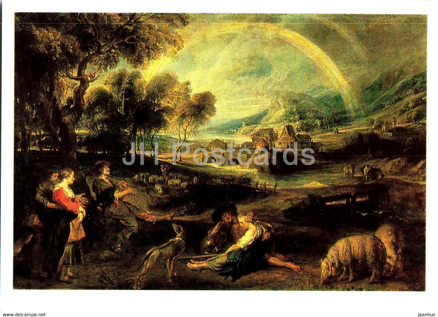 painting by Peter Paul Rubens - Landscape with a Rainbow - Flemish art - 1988 - Russia USSR - unused - JH Postcards