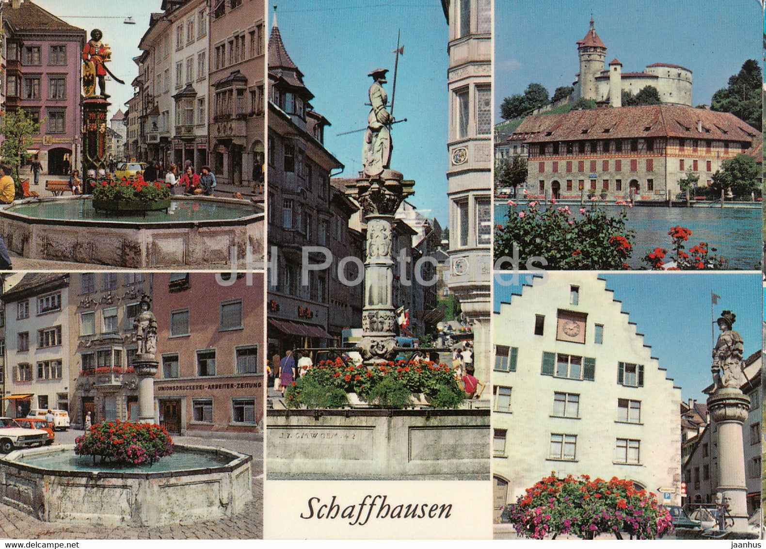 Schaffhausen - town views - multiview - 1978 - Switzerland - used - JH Postcards