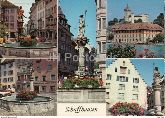 Schaffhausen - town views - multiview - 1978 - Switzerland - used - JH Postcards