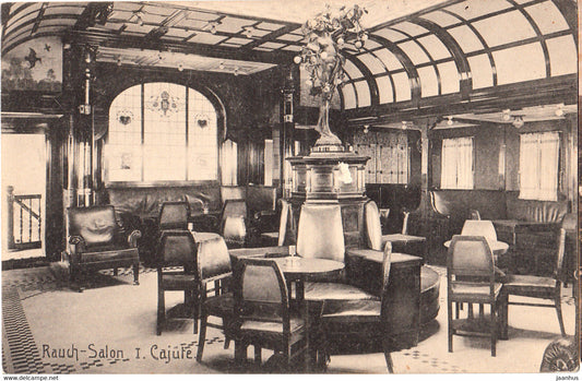 Rauch Salon - I Cajute - ship - old postcard - Germany - unused - JH Postcards