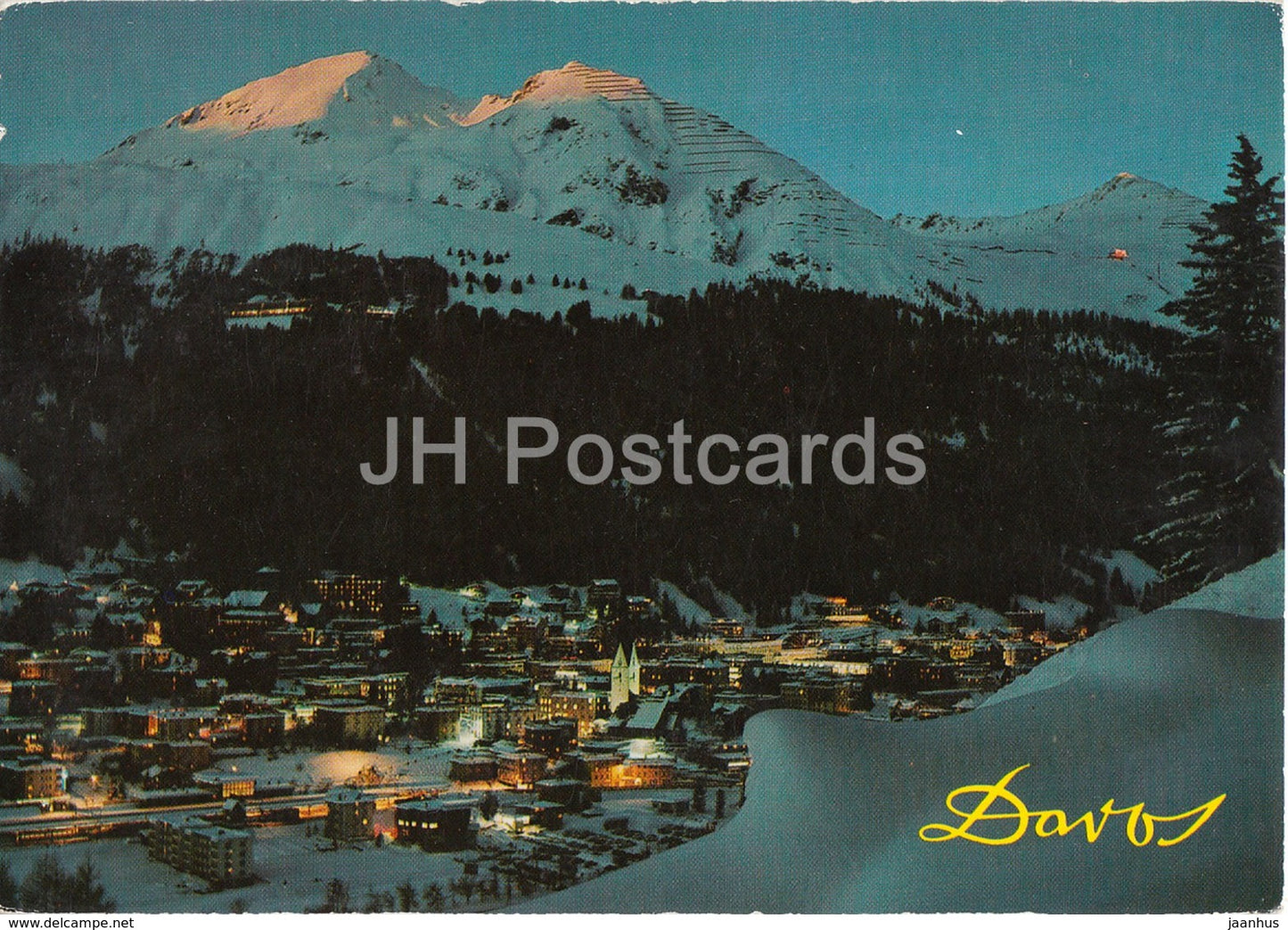 Davos - Blick auf Schatzalp - Strela - Schiahorner 2712 m - Switzerland - unused - JH Postcards