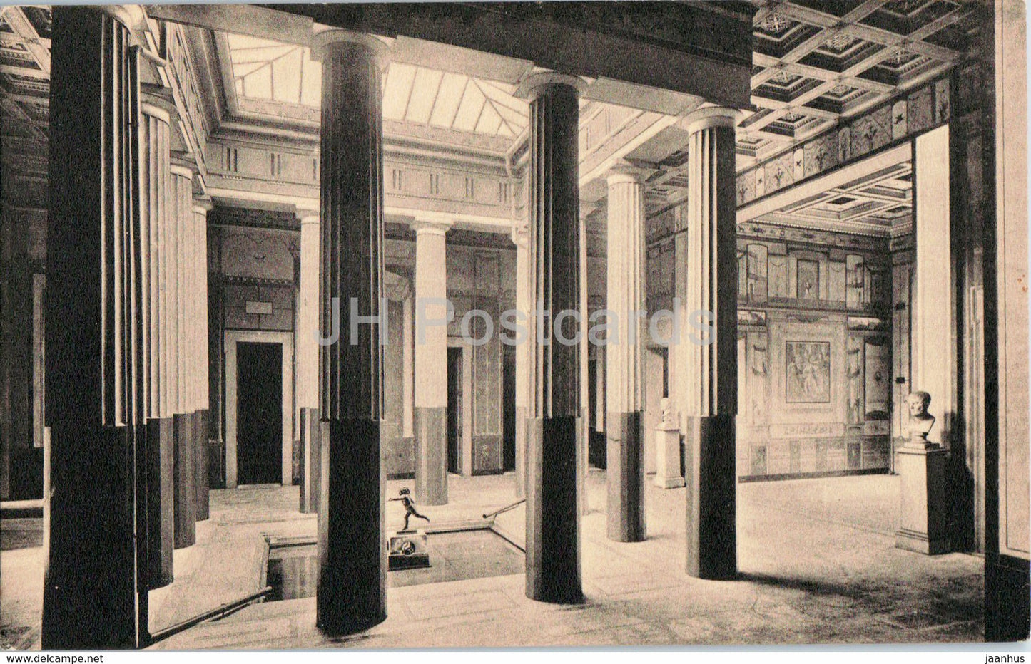 Aschaffenburg - Das Atrium im Pompejanum - old postcard - Germany - unused - JH Postcards
