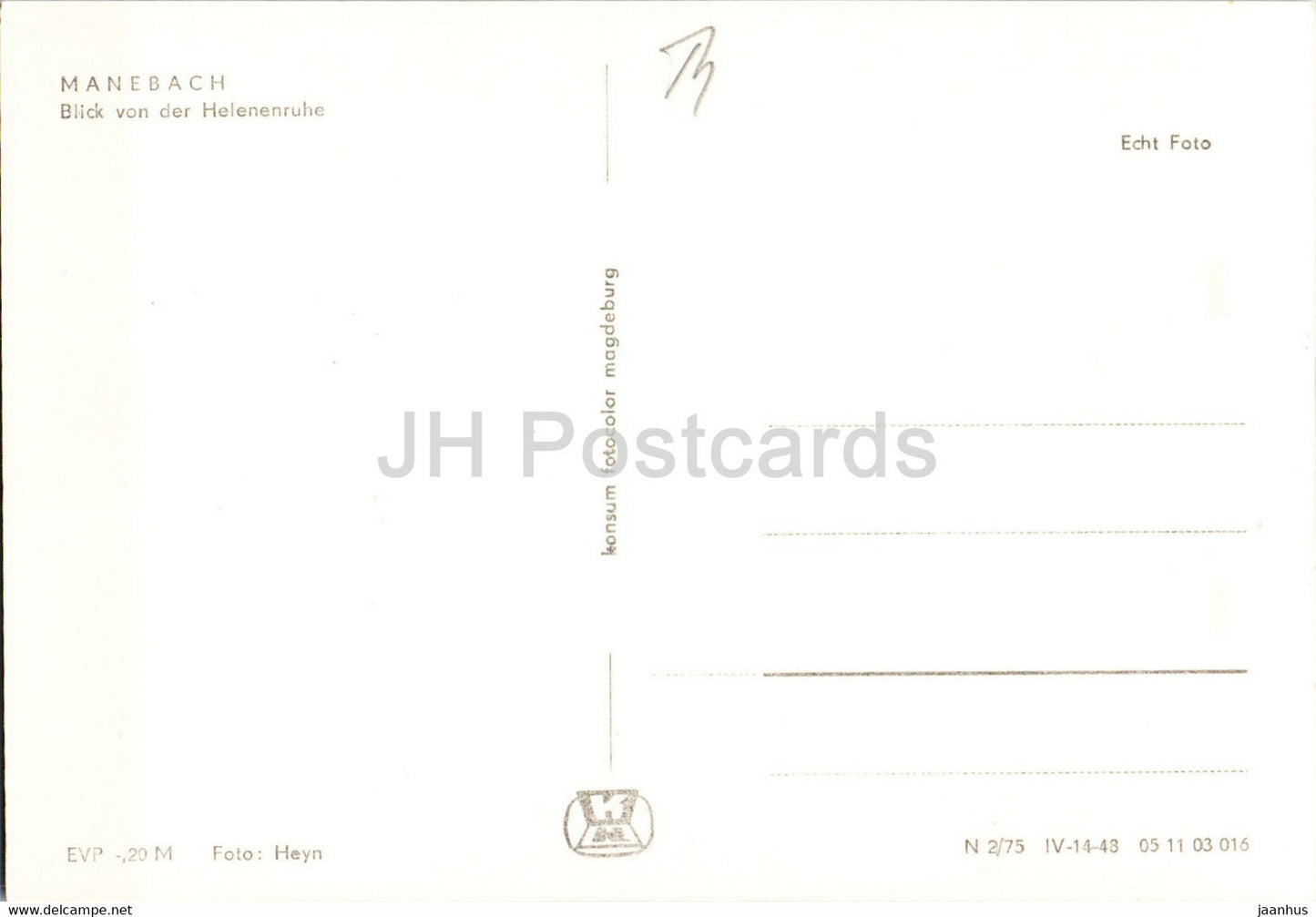 Manebach - Blick von der Helenenruhe - Germany DDR - unused