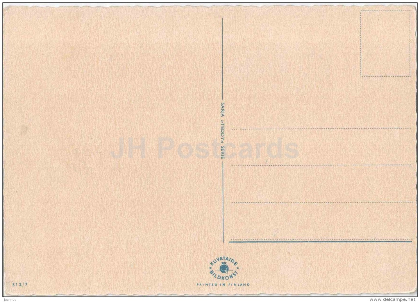 Teddy Bear - kite - 512/7 - old postcards - Finland - unused - JH Postcards