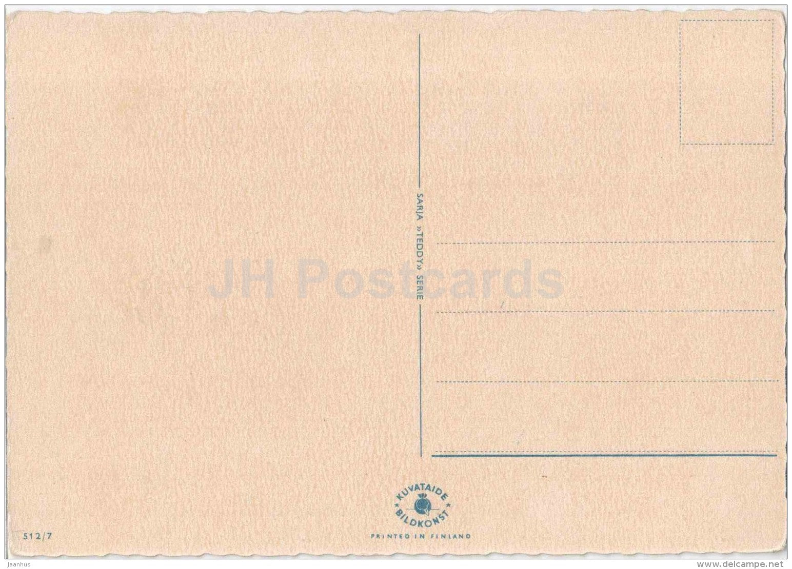 Teddy Bear - kite - 512/7 - old postcards - Finland - unused - JH Postcards