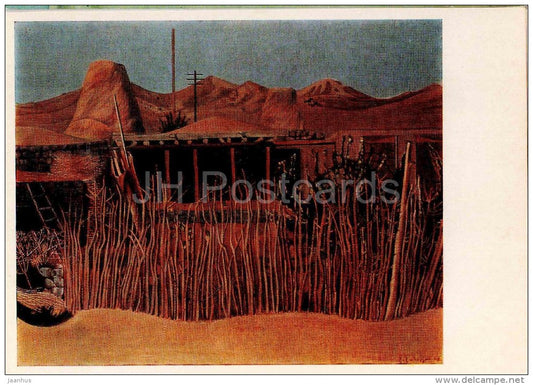 painting by A. Akopyan - Midday in Agavnadzor , 1966 - armenian art - unused - JH Postcards