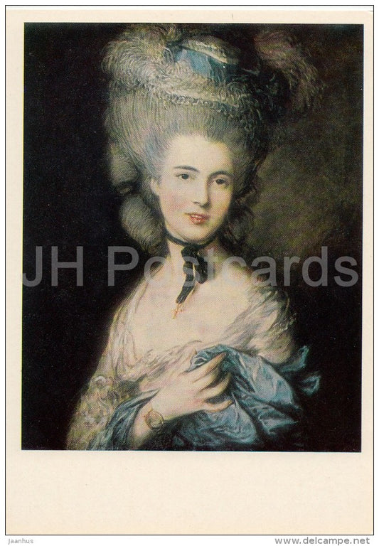 painting by Thomas Gainsborough - Lady in Blue - English art - 1984 - Russia USSR - unused - JH Postcards