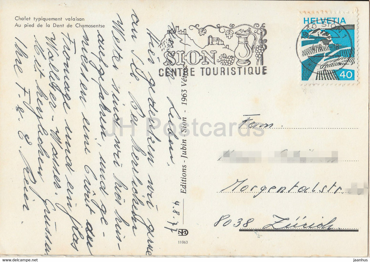 Typisches Walliser Chalet - Au pied de la Dent de Chamosentse - 1977 - Schweiz - gebraucht