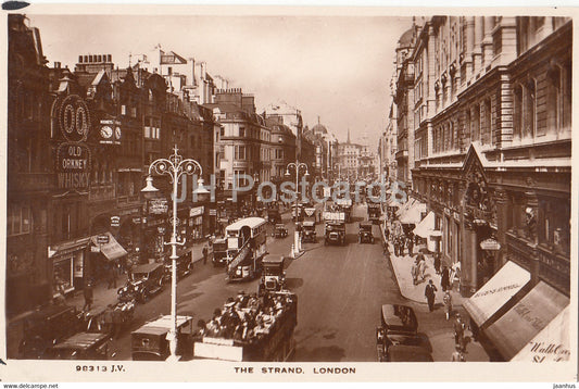 London - The Strand - old car bus - 98313 - old postcard - England - United Kingdom - unused - JH Postcards