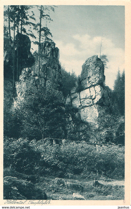 Hollental - Teufelsfels - old postcard - 1610 - Germany - unused - JH Postcards