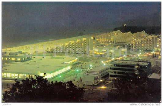 Abena at the Night - Albena - resort - 1982 - Bulgaria - unused - JH Postcards