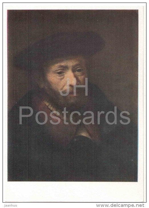 painting by Rembrandt - Portrait of Elderly Man , 1642 - dutch art - unused - JH Postcards