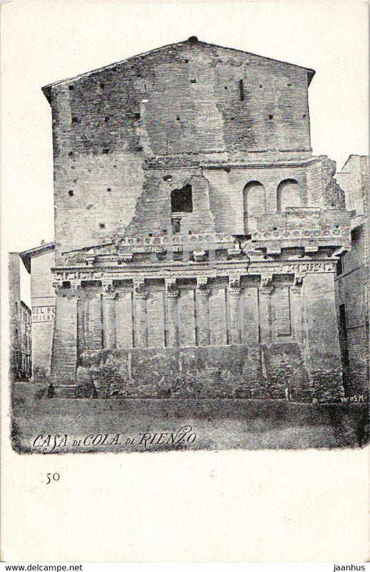 Roma - Rome - Casa di Cola di Rienzo - 50 - old postcard - Italy - unused - JH Postcards
