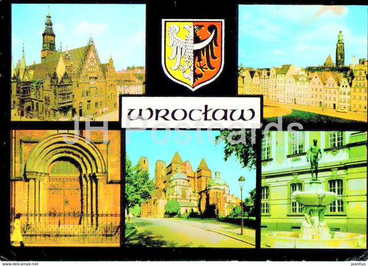 Wroclaw - Ratusz - town hall - multiview - Poland - used - JH Postcards