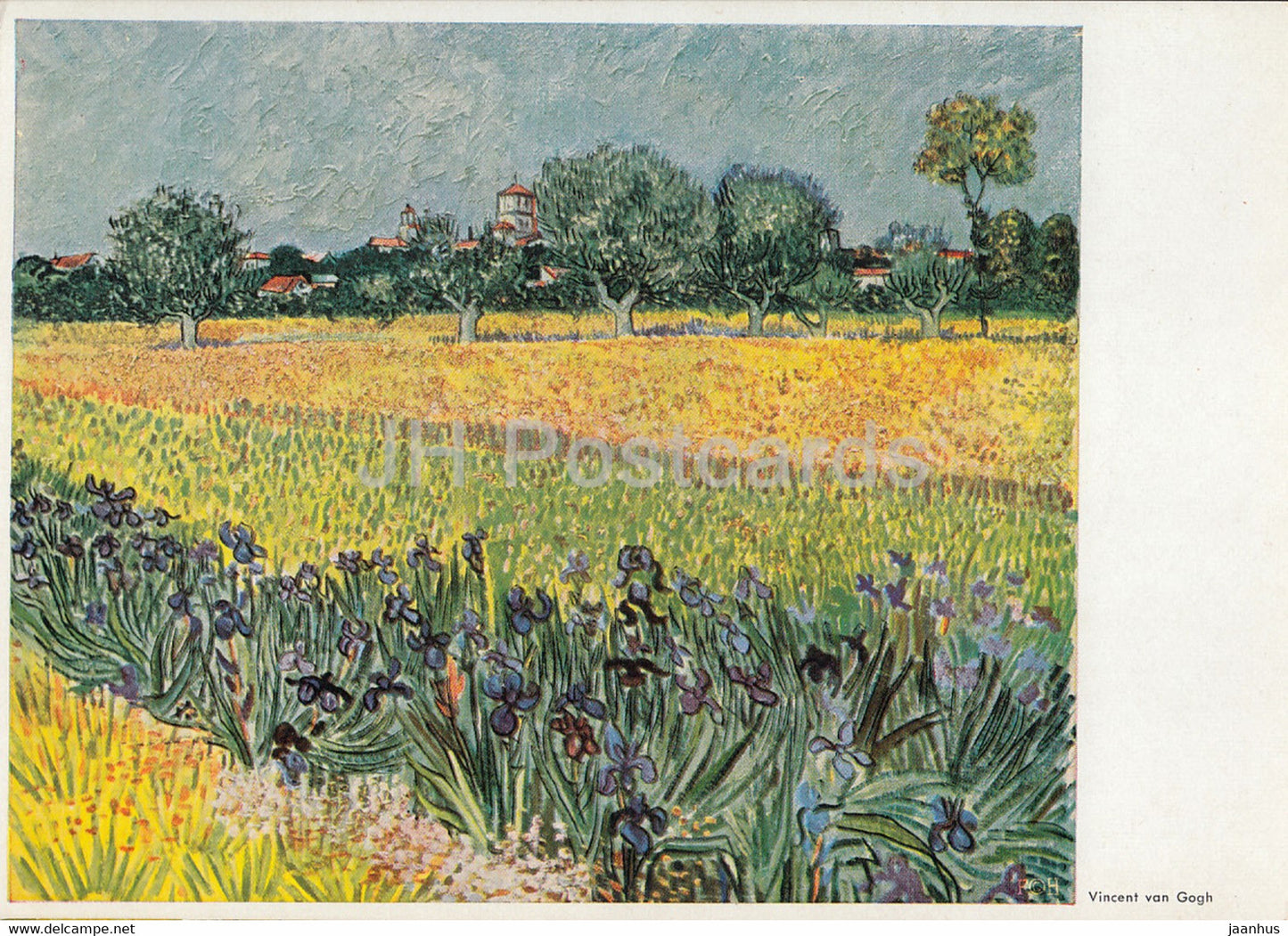 painting by Vincent van Gogh - Blick auf Arles mit Iris - View of Arles with Irises - Dutch art - Germany - unused - JH Postcards
