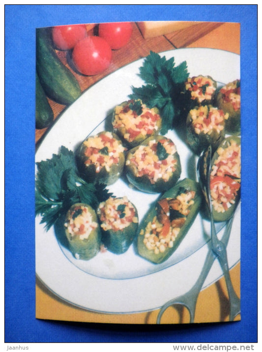 Filled with cucumbers - cold dishes - recepies - 1976 - Estonia USSR - unused - JH Postcards