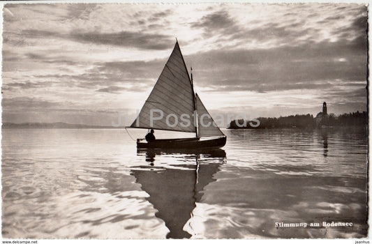 Stimmung am Bodensee - sailing boat - 502 - Switzerland - old postcard - unused - JH Postcards
