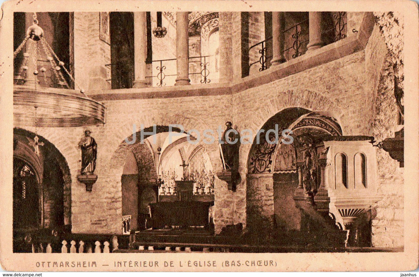 Ottmarsheim - Interieur de L'Eglise - Bas Choeur - old postcard - France - unused - JH Postcards