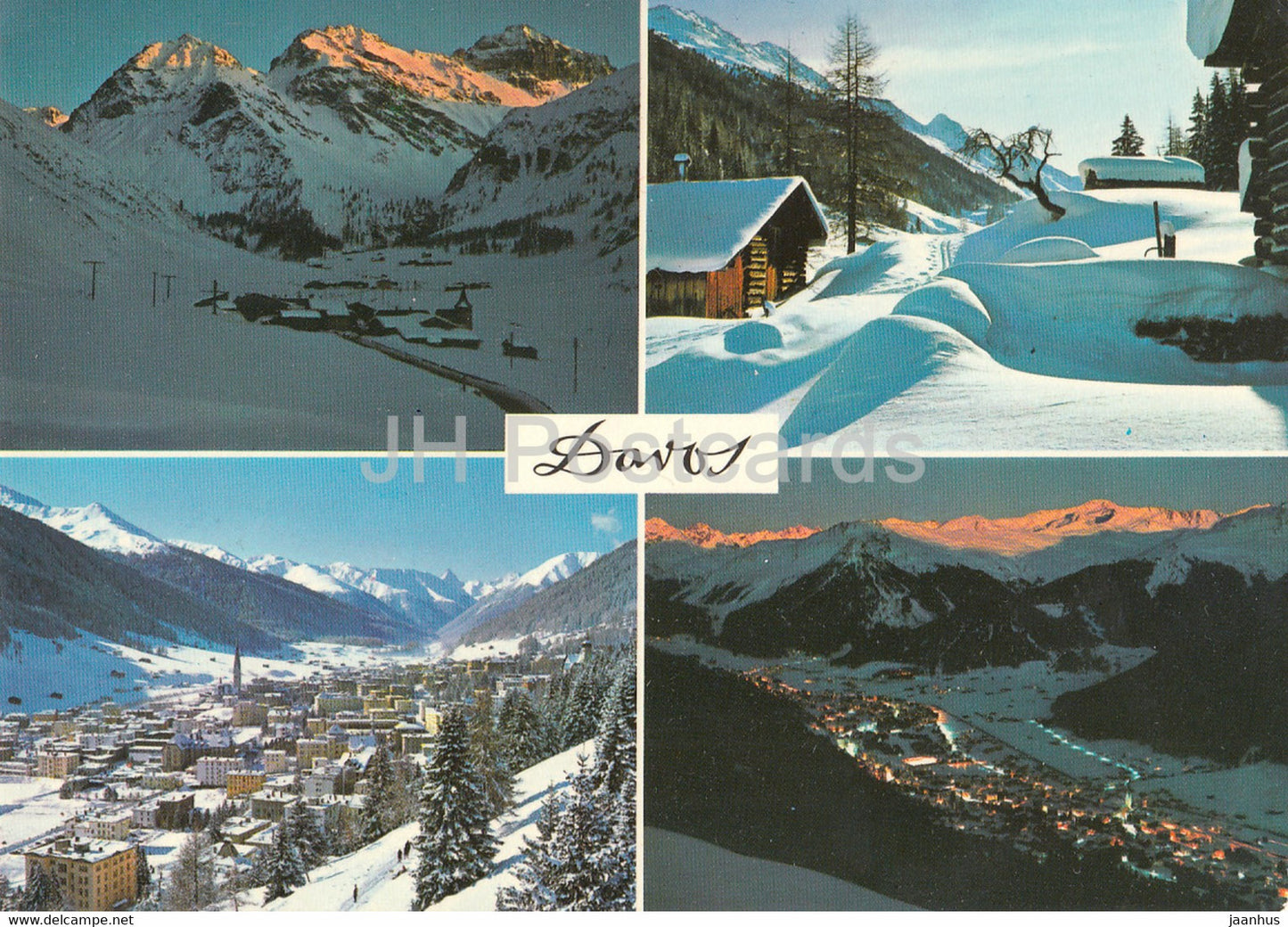 Davos 1560 m - Hohenpromenade gegen Tinzenhorn - Pischahorn - Sertig Dorfli - 758 - 1981 - Switzerland - used - JH Postcards