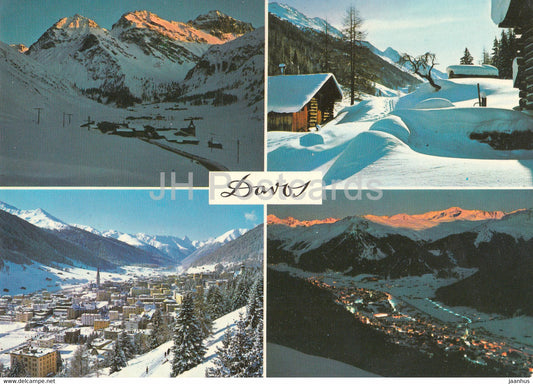 Davos 1560 m - Hohenpromenade gegen Tinzenhorn - Pischahorn - Sertig Dorfli - 758 - 1981 - Switzerland - used - JH Postcards