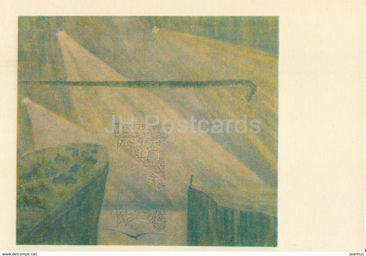 painting by M. Ciurlionis - Sonata of the Grass Snake . Andante - Lithuanian art - 1978 - Lithuania USSR - unused - JH Postcards