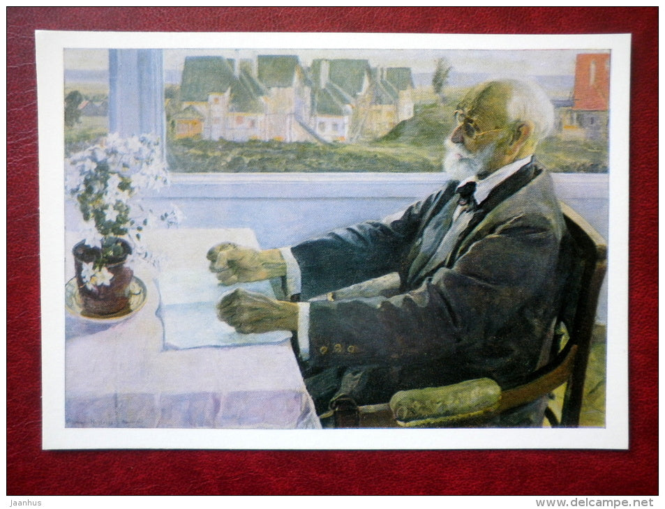 painting by M. Nesterov , Academician physiologist Pavlov 1935 - russian art - unused - JH Postcards