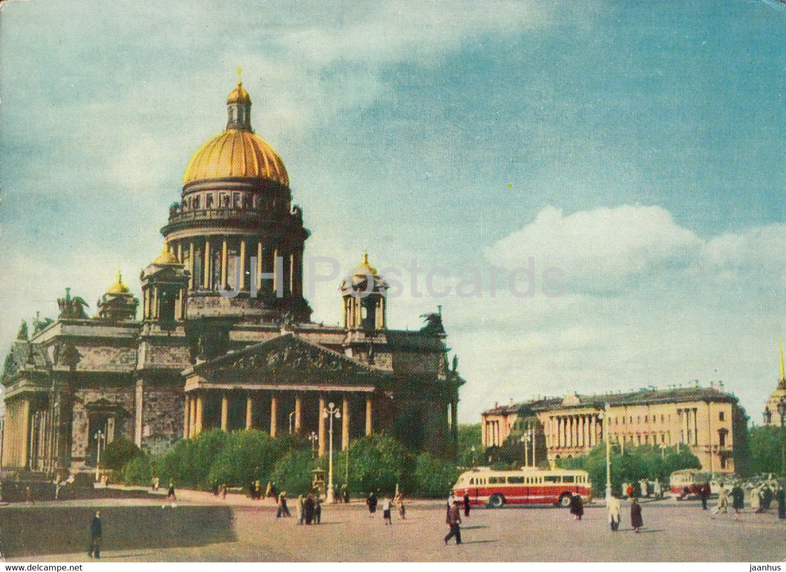 Leningrad - St Petersburg - St Isaac's Square - museum - bus - 1962 - Russia USSR - unused - JH Postcards