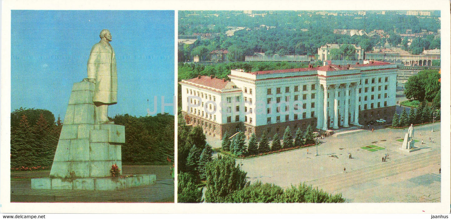 Odessa - monument to Lenin - October Revolution square - 1982 - Ukraine USSR - unused - JH Postcards