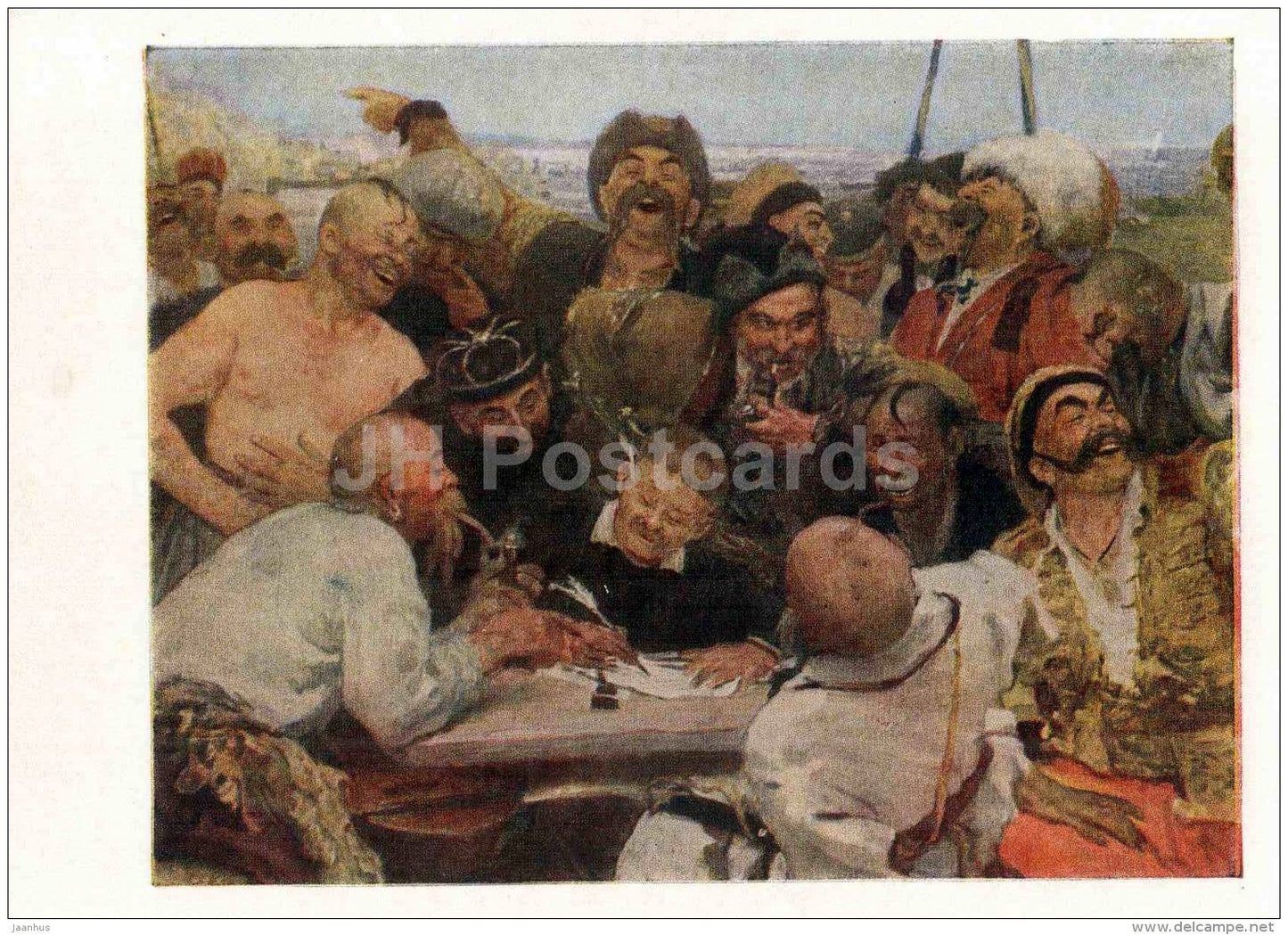 painting by I. Repin - The Zaporozhye Cossacks - russian art - Russia - 1957 - Russia USSR - unused - JH Postcards