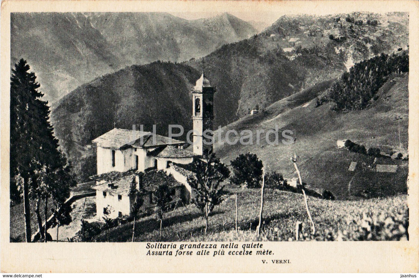 Solitaria grandezza nella quiete - Assurta forse alle piu eccelse mete - V. Verni - 493 - old postcard - Italy - unused - JH Postcards