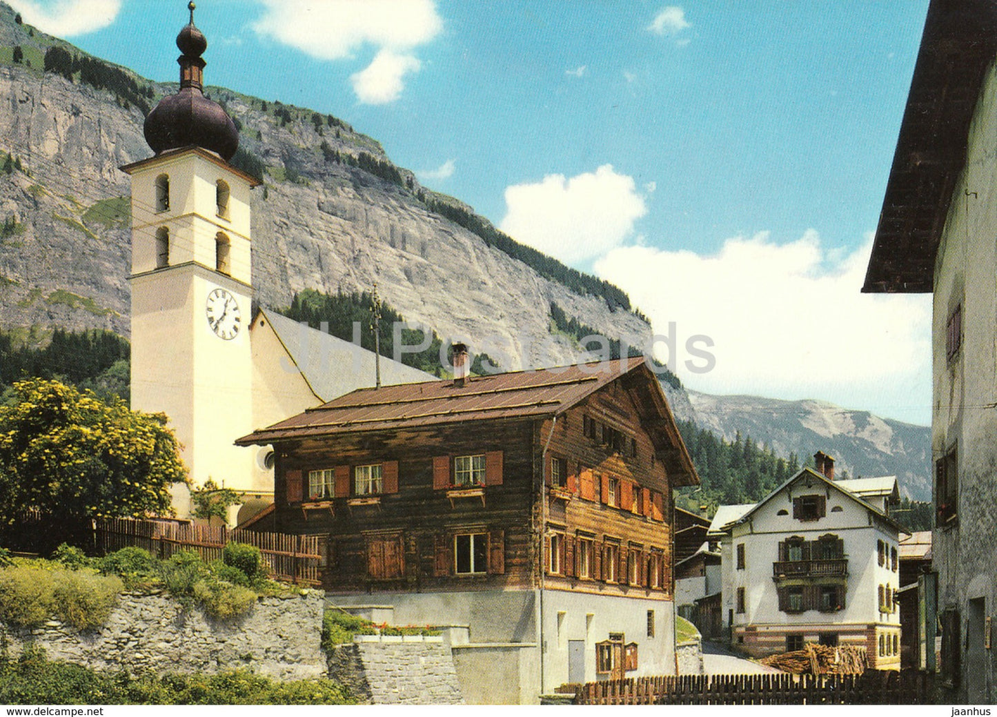 Flims - Dorfpartie mit Flimserstein - 1982 - Switzerland - used - JH Postcards