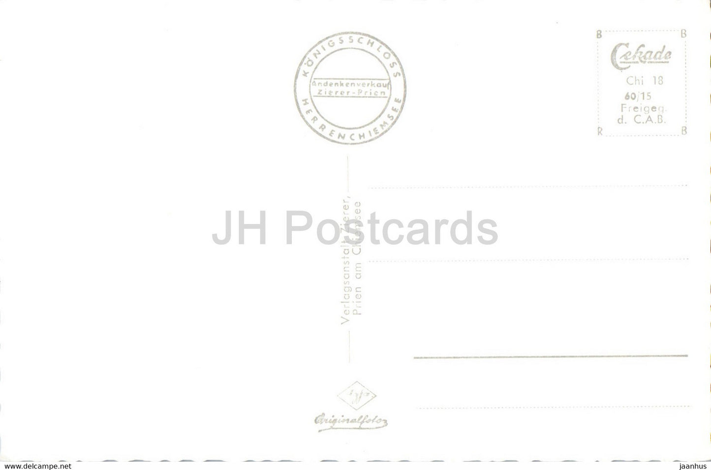 Konigschloss Herrenchiemsee mit Fraueninsel - château - carte postale ancienne - Allemagne - inutilisé