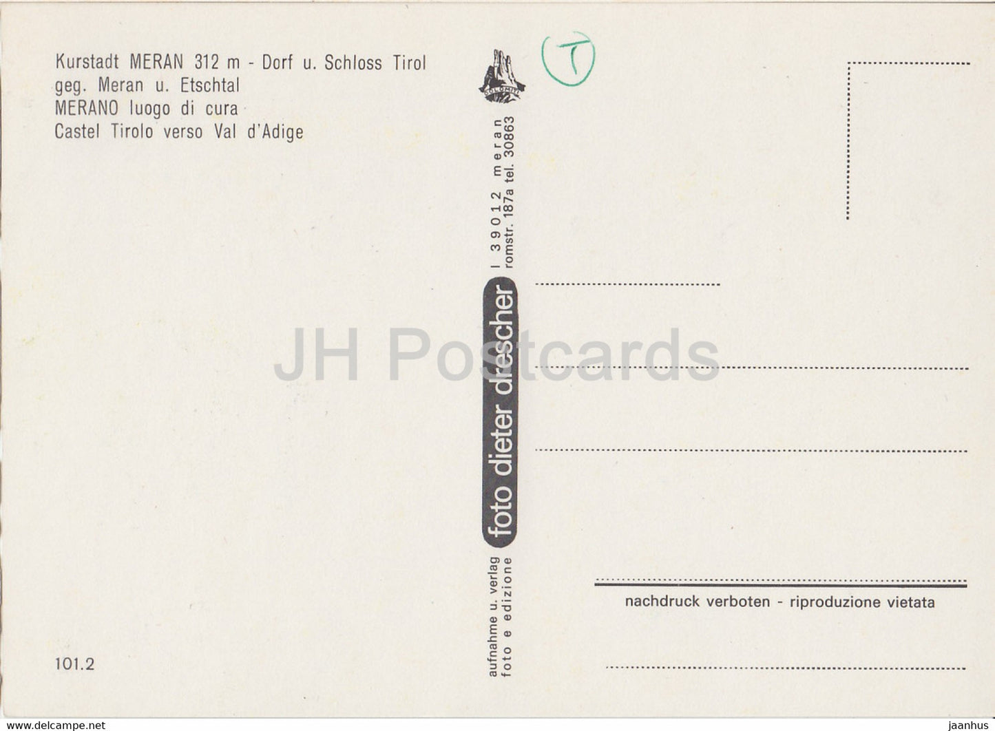 Kurstadt Meran 312 m - Dorf und Schloss Tirol geg Meran u Etschtal - Merano - Italie - inutilisé
