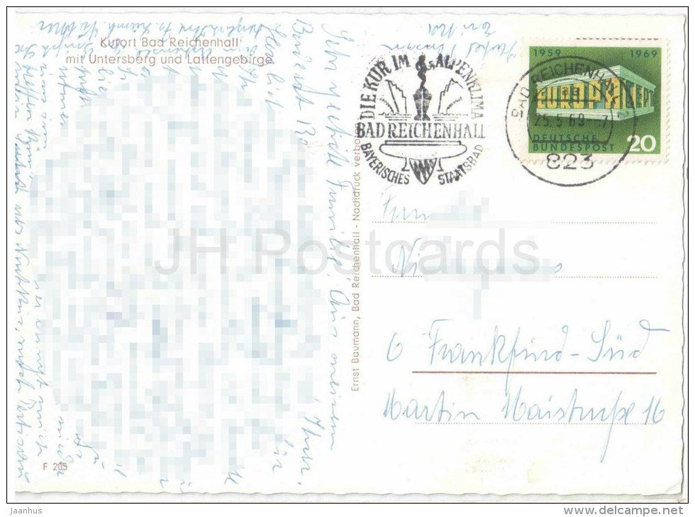 Kurort Bad Reichenhall mit Untersberg und Lattengebirge - F 205 - Germany - 1969 gelaufen - JH Postcards