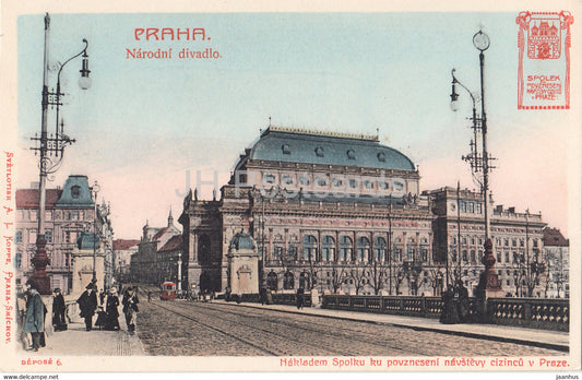Praha - Prague - Narodni Divadlo - Depose 6 - old postcard - Czech Republic - unused - JH Postcards