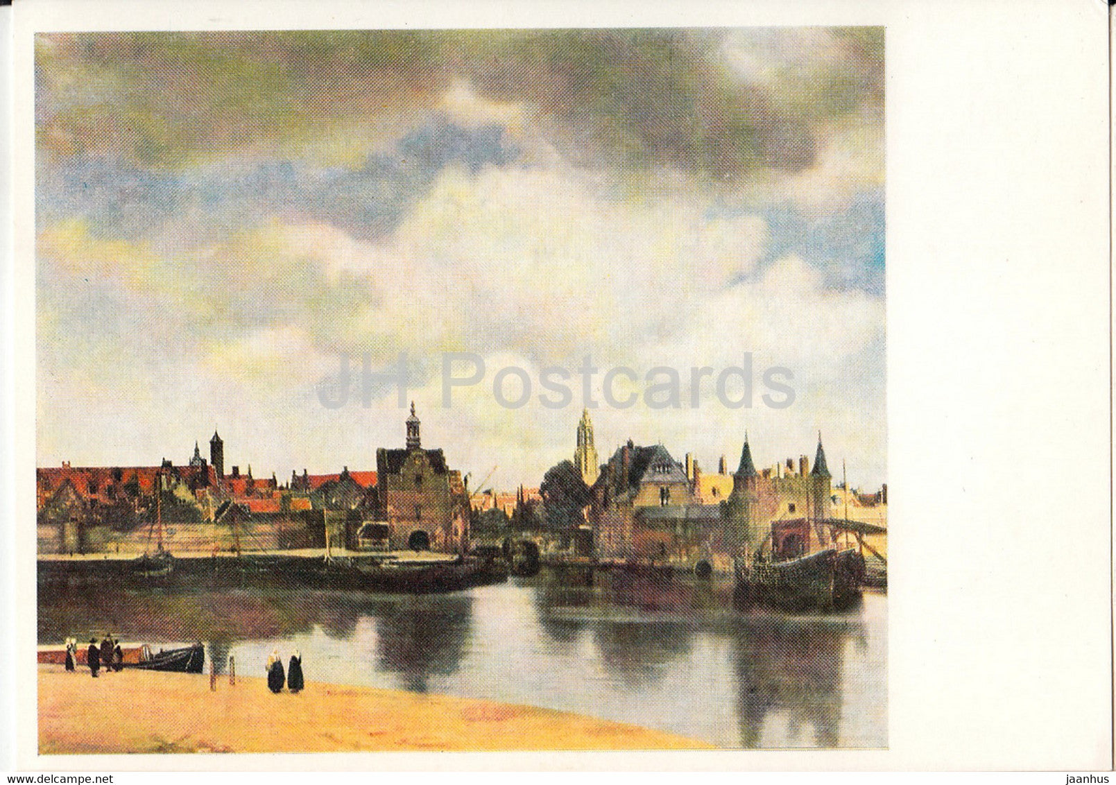 painting by Vermeer van Delft - Ansicht der Stadt Delft - Dutch art - Germany DDR - unused - JH Postcards
