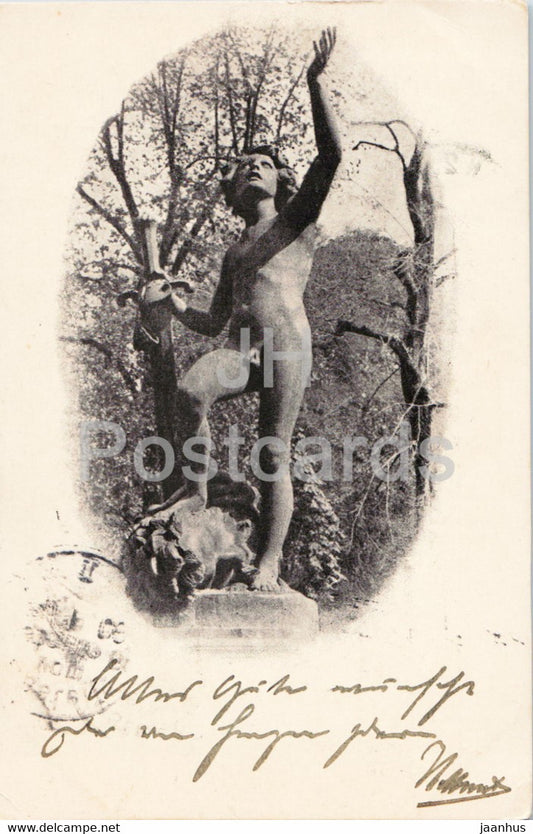 Munchen - Munich - sculpture - old postcard - 1903 - Germany - used - JH Postcards