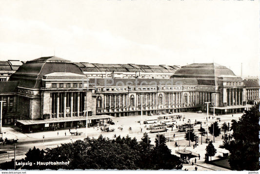 Leipzig - Haupbahnhof - railway station - tram - Germany - unused - JH Postcards