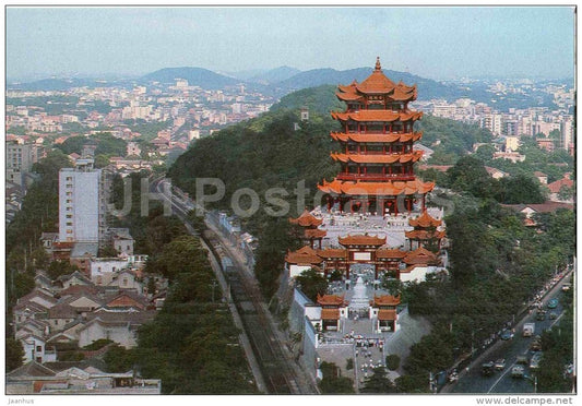 Bird´s Eye View of Yellow Crane Tower - The Yellow Crane Tower - Wuhan - 1980s - China - unused - JH Postcards