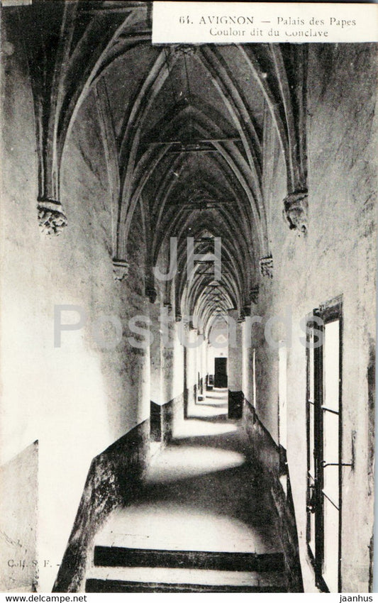 Avignon - Palais des Papes - Couloir dit du Conclave - 63 - old postcard - France - unused - JH Postcards