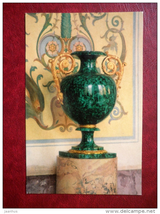 Vase , 1830s-1840s - Russian Malachite - The Hermitage , Leningrad - 1980 - Russia USSR - unused - JH Postcards