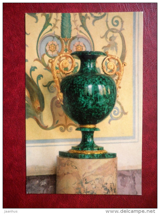 Vase , 1830s-1840s - Russian Malachite - The Hermitage , Leningrad - 1980 - Russia USSR - unused - JH Postcards
