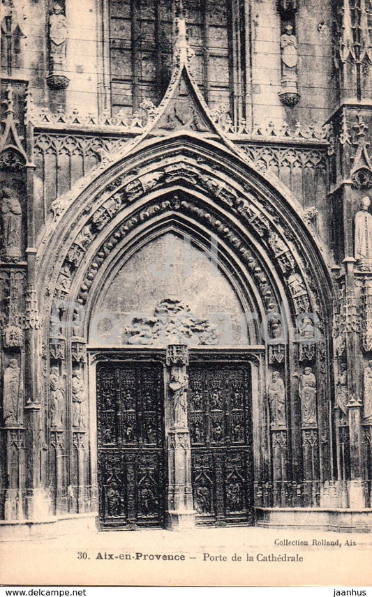 Aix en Provence - Porte de la Cathedrale - cathedrale - 30 - old postcard - France - unused - JH Postcards