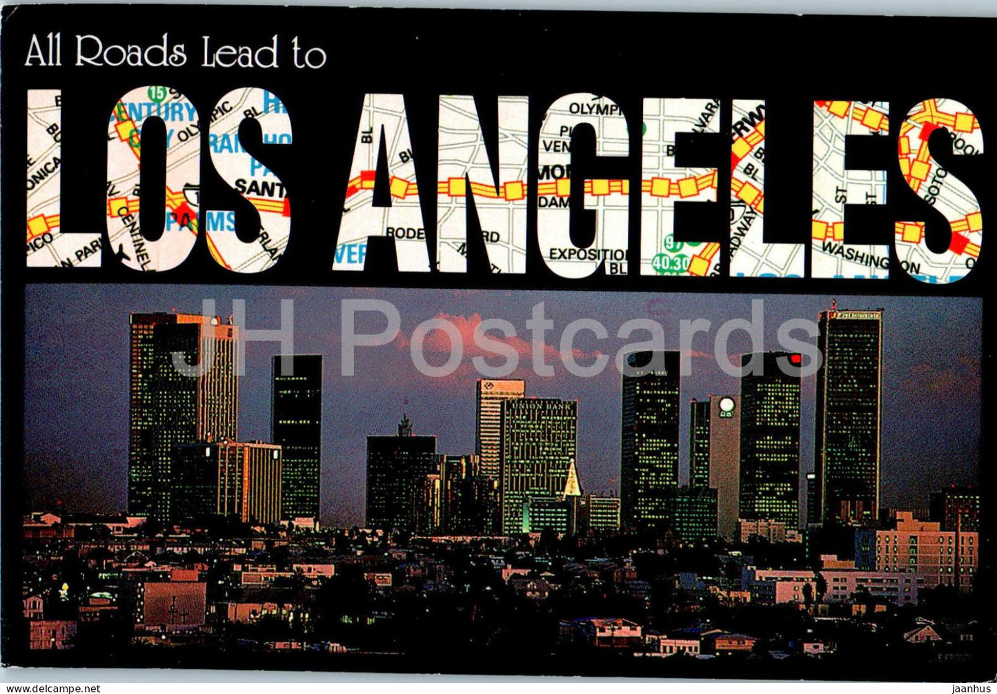 All roads lead to Los Angeles - MLA-9 - USA - used - JH Postcards