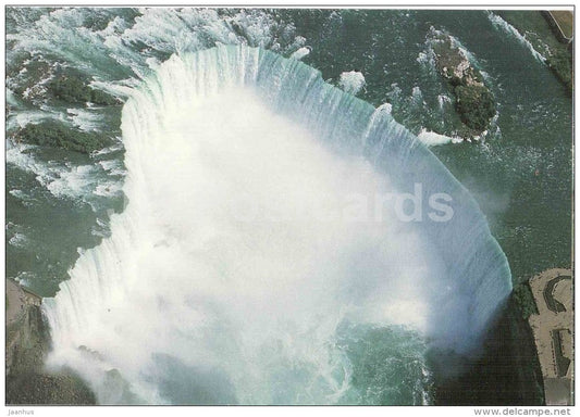a spectacular aerial view - waterfall - Niagara Falls - Canada - unused - JH Postcards
