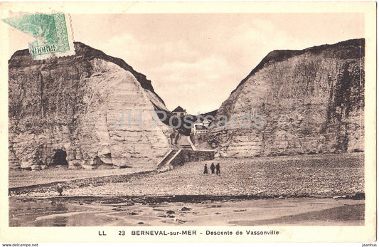 Berneval Sur Mer - Descente de Vassonville - 23 - old postcard - France - used - JH Postcards